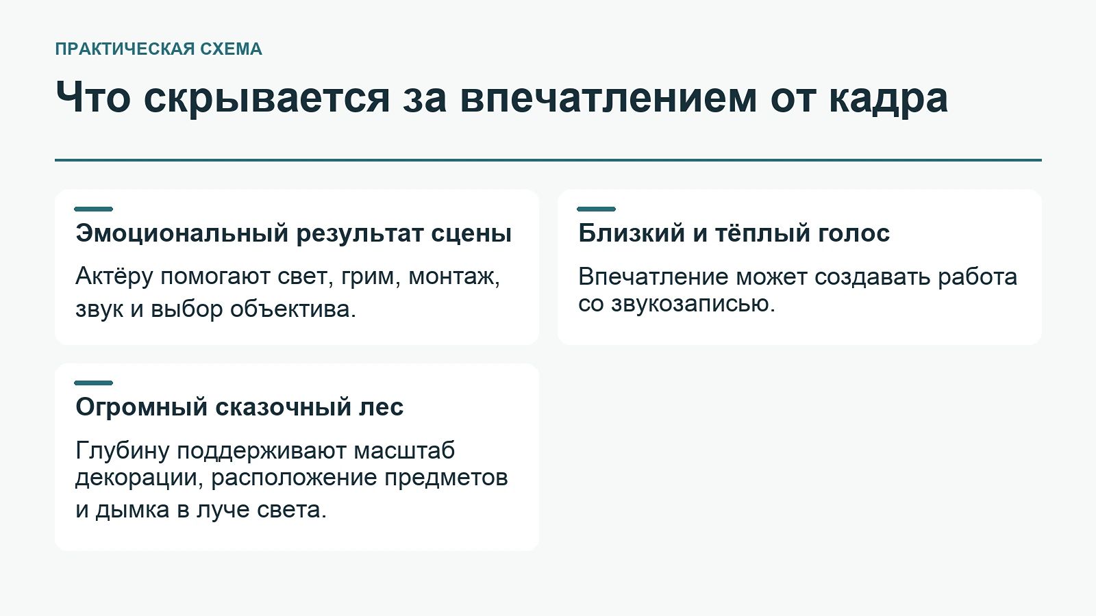 Что скрывается за впечатлением от кадра